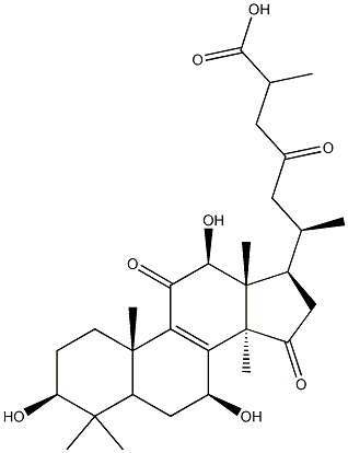 3β,7β,12β-トリヒドロキシ-11,15,23-トリオキソ-5α-ラノスタ-8-エン-26-酸 化学構造式