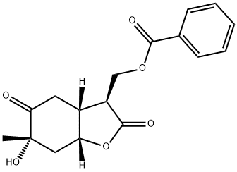 (3S,3AR,6S,7AR)-3-[(苯甲酰基氧基)甲基]四氢-6-羟基-6-甲基-2,5(3H,4H)-苯并呋喃二酮, 98751-77-0, 结构式