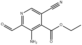 3-氨基-5-氰基-2-甲酰基异烟酸乙酯, 99185-85-0, 结构式