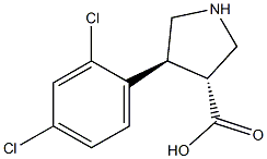 (+/-)-trans-4-(2,4-dichloro-phenyl)-pyrrolidine-3-carboxylic acid Structure