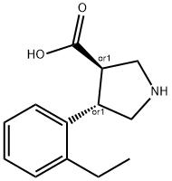 (+/-)-trans-4-(2-ethyl-phenyl)-pyrrolidine-3-carboxylic acid,1381947-00-7,结构式