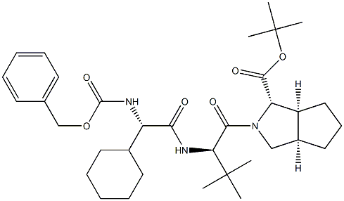 (1S,3aR,6aS)-tert-butyl 2-((R)-2-((S)-2-(((benzyloxy)carbonyl)aMino)-2-cyclohexylacetaMido)-3,3-diMethylbutanoyl)octahydrocyclopenta[c]pyrrole-1-carboxylate Struktur