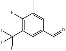 4-フルオロ-3-メチル-5-(トリフルオロメチル)ベンズアルデヒド 化学構造式