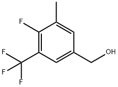 4-フルオロ-3-メチル-5-(トリフルオロメチル)ベンジルアルコール 化学構造式