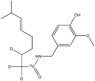 TRANS-辣椒素-13C-D3,,结构式
