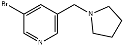 3-ブロモ-5-(ピロリジン-1-イルメチル)ピリジン 化学構造式