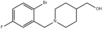 (1-(2-ブロモ-5-フルオロベンジル)ピペリジン-4-イル)メタノール 化学構造式