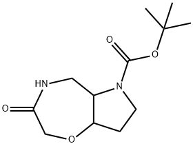 tert-butyl 3-oxohexahydro-2H-pyrrolo[2,3-f][1,4]oxazepine-6(7H)-carboxylate Struktur