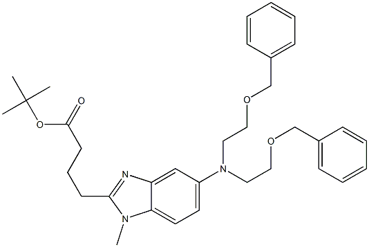 4-(5-(Bis(2-(benzyloxy)ethyl)aMino)-1-Methyl-1H-benzo[d]iMidazol-2-yl)butanoic Acid tert-Butyl Ester Structure