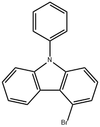 4-ブロモ-9-フェニル-9H-カルバゾール 化学構造式