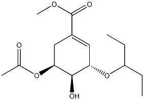 (3S,4S,5S)-Methyl 5-Acetoxy-4-hydroxy-3-(pentan-3-yloxy)cyclohex-1-enecarboxylate Structure