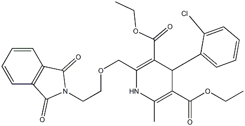 diethyl 4-(2-chlorophenyl)-2-((2-(1,3-dioxoisoindolin-2-yl)ethoxy)Methyl)-6-Methyl-1,4-dihydropyridine-3,5-dicarboxylate Struktur