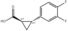(反)-2-(3,4-二氟苯基)环丙甲酸,1006614-50-1,结构式