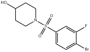 1-((4-broMo-3-fluorophenyl)sulfonyl)piperidin-4-ol Structure