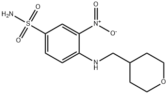 3-nitro-4-((tetrahydro-2H-pyran-4-yl)MethylaMino)benzenesulfonaMide Struktur