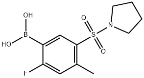 (2-fluoro-4-methyl-5-(pyrrolidin-1-ylsulfonyl)phenyl)boronic acid Structure