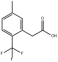 5-メチル-2-(トリフルオロメチル)フェニル酢酸 化学構造式