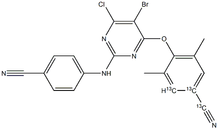 6-Desamino 6-Chloro Etravirine-13C3 Structure