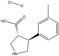 (+/-)-trans-4-(3-iodo-phenyl)-pyrrolidine-3-carboxylic acid-HCl Structure