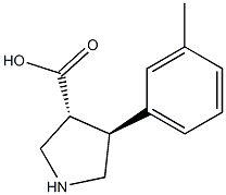 (+/-)-trans-4-(3-Methyl-phenyl)-pyrrolidine-3-carboxylic acid Struktur