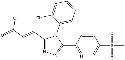 (E)-3-(4-(2-chlorophenyl)-5-(5-(Methylsulfonyl)pyridin-2-yl)-4H-1,2,4-triazol-3-yl)acrylic acid Struktur