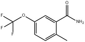 2-メチル-5-(トリフルオロメトキシ)ベンズアミド 化学構造式
