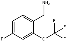 4-フルオロ-2-(トリフルオロメトキシ)ベンジルアミン 化学構造式