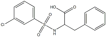 N-(3-氯苯磺酰基)-DL-苯丙酸胺,96%, , 结构式