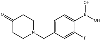 (2-フルオロ-4-((4-オキソピペリジン-1-イル)メチル)フェニル)ボロン酸 化学構造式