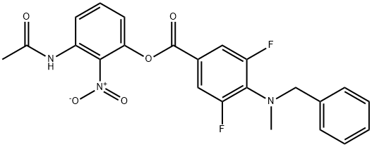 3-acetaMido-2-nitrophenyl 4-(benzyl(Methyl)aMino)-3,5-difluorobenzoate Structure