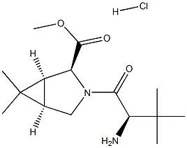 (1S,2S,5R)-Methyl 3-((R)-2-aMino-3,3-diMethylbutanoyl)-6,6-diMethyl-3-azabicyclo[3.1.0]hexane-2-carboxylate (hydrochloride) Struktur