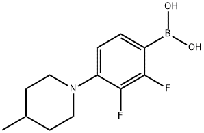 (2,3-ジフルオロ-4-(4-メチルピペリジン-1-イル)フェニル)ボロン酸 化学構造式