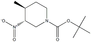 Trans-tert-butyl 4-Methyl-3-nitropiperidine-1-carboxylate Struktur