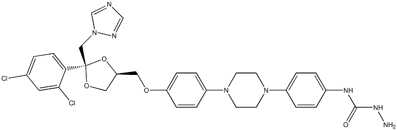 N-(4-(4-(4-(((2R,4S)-2-((1H-1,2,4-Triazol-1-yl)Methyl)-2-(2,4-dichlorophenyl)-1,3-dioxolan-4-yl)Methoxy)phenyl)piperazin-1-yl)phenyl)hydrazinecarboxaMide Structure
