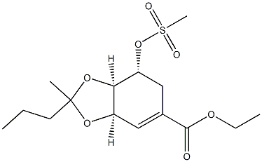 (3aR,7R,7aR)-2-Methyl-7-((Methylsulfonyl)oxy)-2-propyl-3a,6,7,7a-tetrahydrobenzo[d][1,3]dioxole-5-carboxylic Acid Ethyl Ester, , 结构式