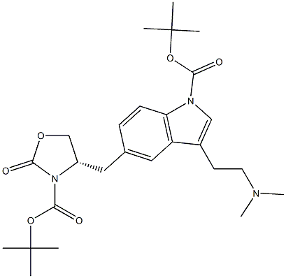 (S)-4-((1-(tert-Butoxycarbonyl)-3-(2-(diMethylaMino)ethyl)-1H-indol-5-yl)Methyl)-2-oxooxazolidine-3-carboxylic Acid tert-Butyl Ester Structure