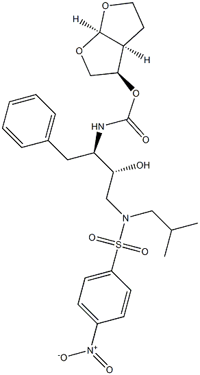 N-[(1R,2R)-2-Hydroxy-3-[(2-Methylpropyl)[(4-nitrophenyl)sulfonyl]aMino]-1-(phenylMethyl)propyl]carbaMic Acid (3R,3aS,6aR)-Hexahydrofuro[2,3-b]furan-3-yl Ester Structure