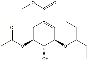(3R,4R,5S)-Methyl 5-Acetoxy-4-hydroxy-3-(pentan-3-yloxy)cyclohex-1-enecarboxylate Structure