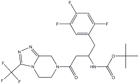 tert-butyl 4-oxo-4-(3-(trifluoroMethyl)-5,6-dihydro-[1,2,4]triazolo [4,3-a]pyrazin-7(8H)-yl)-1-(2,4,5-trifluorophenyl) butan-2-ylcarbaMate Struktur