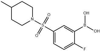 2-氟-5-((4-甲基哌啶-1-基)磺酰)苯基)硼酸 结构式