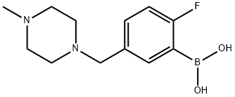 (2-氟-5-((4-甲基哌嗪-1-基)甲基)苯基)硼酸, 1334173-43-1, 结构式