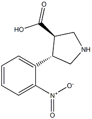 (+/-)-trans-4-(2-nitro-phenyl)-pyrrolidine-3-carboxylic acid 结构式