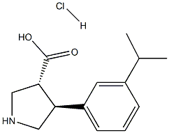 (+/-)-trans-4-(3-isopropyl-phenyl)-pyrrolidine-3-carboxylic acid-HCl,,结构式
