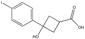 3-羟基-3-(4-碘苯基)-环丁酸,,结构式
