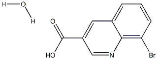 8-ブロモキノリン-3-カルボン酸水和物 化学構造式