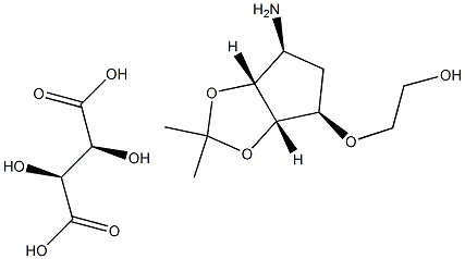 2-((3aS,4R,6S,6aR)-6-aMino-2,2-diMethyl-tetrahydro-3aH-cyclopenta[d][1,3]dioxol-4-yloxy)ethanol  D-Tartaric Acid Structure