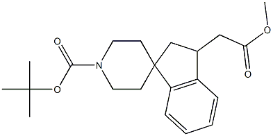 tert-butyl 3-(2-Methoxy-2-oxoethyl)-2,3-dihydrospiro[indene-1,4'-piperidine]-1'-carboxylate Struktur