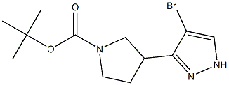 tert-butyl 3-(4-broMo-1H-pyrazol-3-yl)pyrrolidine-1-carboxylate Struktur