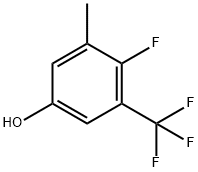 4-フルオロ-3-メチル-5-(トリフルオロメチル)フェノール 化学構造式