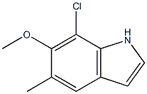 5-甲基-6-甲氧基-7-氯-1H-吲哚,,结构式